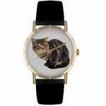 American Shorthair Cat Print Watch in Gold Classic P 0120035 American Shorthair Cat Print Watch in Gold Classic P 0120035