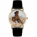 Arabian Horse Print Watch in Gold Classic P 0110023 Arabian Horse Print Watch in Gold Classic P 0110023