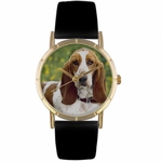 Bassett Hound Print Watch in Gold Classic P 0130078 Bassett Hound Print Watch in Gold Classic P 0130078
