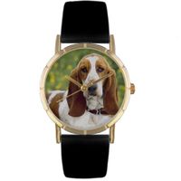 Bassett Hound Print Watch in Gold Classic P 0130078