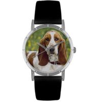 Bassett Hound Print Watch in Silver Classic R 0130078