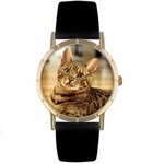 Bengal Cat Print Watch in Gold Classic P 0120043 Bengal Cat Print Watch in Gold Classic P 0120043