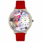 Birthstone Jewelry April Birthstone Watch in Silver Unisex U 0910004 Birthstone Jewelry April Birthstone Watch in Silver Unisex U 0910004