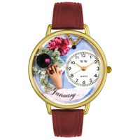Birthstone Jewelry January Birthstone Watch in Gold or Silver Unisex G 0910001