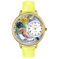 Birthstone Jewelry March Birthstone Watch in Gold or Silver Unisex G 0910003
