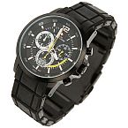 Black Chronograph Watch Swiss Made