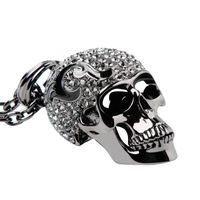 Black Crystal Skull Pendant Necklace