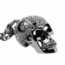 Black Crystal Skull Pendant Necklace
