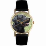 Black Labrador Retriever Print Watch in Gold Classic P 0130082 Black Labrador Retriever Print Watch in Gold Classic P 0130082