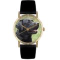 Black Labrador Retriever Print Watch in Gold Classic P 0130082 Black Labrador Retriever Print Watch in Gold Classic P 0130082