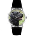 Black Labrador Retriever Print Watch in Silver Classic R 0130082 Black Labrador Retriever Print Watch in Silver Classic R 0130082