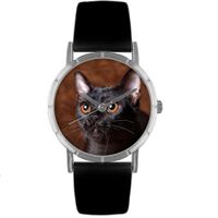Bombay Cat Print Watch in Silver Classic R 0120037