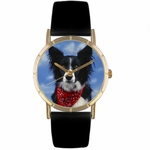 Border Collie Print Watch in Gold Classic P 0130028 Border Collie Print Watch in Gold Classic P 0130028