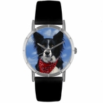 Border Collie Print Watch in Silver Classic R 0130028 Border Collie Print Watch in Silver Classic R 0130028
