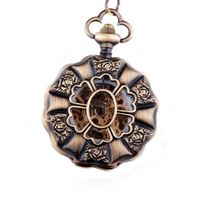 Bronze Rose Pattern Pocket Watch PW16