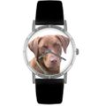 Chocolate Labrador Retriever Print Watch in Silver Classic R 0130011 Chocolate Labrador Retriever Print Watch in Silver Classic R 0130011