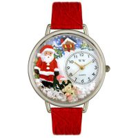 Christmas Santa Claus Watch in Silver Unisex U 1220009