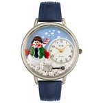 Christmas Snowman Watch in Silver Unisex U 1220008 Christmas Snowman Watch in Silver Unisex U 1220008