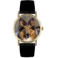 Collie Print Watch in Gold Classic P 0130004