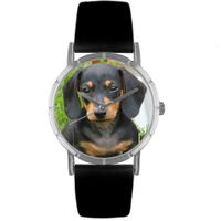 Dachshund Print Watch in Silver Classic R 0130034