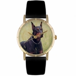 Doberman Print Watch in Gold Classic P 0130035 Doberman Print Watch in Gold Classic P 0130035
