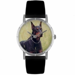 Doberman Print Watch in Silver Classic R 0130035 Doberman Print Watch in Silver Classic R 0130035