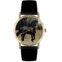Friesian Horse Print Watch in Gold Classic P 0110025