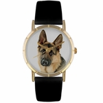 German Shepherd Print Watch in Gold Classic P 0130040 German Shepherd Print Watch in Gold Classic P 0130040