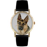 German Shepherd Print Watch in Gold Classic P 0130040