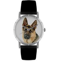 German Shepherd Print Watch in Silver Classic R 0130040