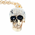 Gold Crystal Skull Pendant Necklace with Quality Gold Plated Chain Gold Crystal Skull Pendant Necklace with Quality Gold Plated Chain