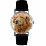 Golden Retriever Print Watch in Silver Classic R 0130042 Golden Retriever Print Watch in Silver Classic R 0130042