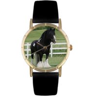 Gypsy Vanner Horse Print Watch in Gold Classic P 0110026