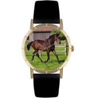 Hanoverian Horse Print Watch in Gold Classic P 0110027