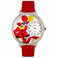 Happy Red Clown Watch in Silver Unisex U 0210003 Happy Red Clown Watch in Silver Unisex U 0210003