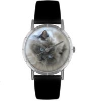 Himalayan Cat Print Watch in Silver Classic R 0120039