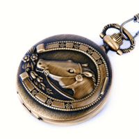 Horse-Shoe with Horse-Face Pocket Watch PW25