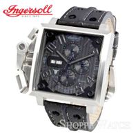Ingersoll IN1613BKBK Bison No. 11 Mens Square Black Leather Watch