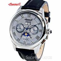 Ingersoll IN8402GY Scott Mens Black Automatic Leather Watch