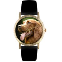 Irish Setter Print Watch in Gold Classic P 0130047