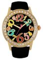 Black Band Colorful Numerals Watch Jade LeBaum JB202756G Black Band Colorful Numerals Watch Jade LeBaum JB202756G