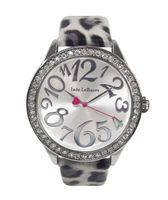 Silver Leopard Print Watch Jade LeBaum JB202759G 