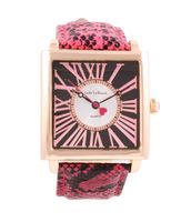 Jade LeBaum Ladies JB202873G Hot Pink Leather Strap Watch