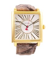 Jade LeBaum Womens JB202875G Brown Square Face Fashion Watch