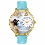 Jewelry Lover Pearls Blue Watch in Gold or Silver Unisex G 0910013 Jewelry Lover Pearls Blue Watch in Gold or Silver Unisex G 0910013