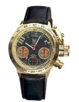Konigswerk AQ100128G Mens Black Leather Watch