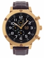 Kronwerk AQ202803G Brown Leather Band Black Dial Gold Tone Case Mens Watch Kronwerk AQ202803G Brown Leather Band Black Dial Gold Tone Case Mens Watch