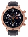 Kronwerk AQ202804G Black Leather Band Large Face Rose Gold Tone Case Mens Watch Kronwerk AQ202804G Black Leather Band Large Face Rose Gold Tone Case Mens Watch