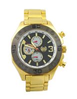 Kronwerk AQ202823G Gold Tone Steel Bracelet Multifunction Mens Watch