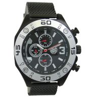 Kronwerk AQ202827G Black Mesh Band Large Face Multifunction Mens Watch